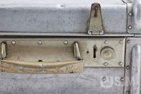 M1995_067 v.jpg; M1995/067; Aluminium suitcase used by Esther Starzynski; suitcases